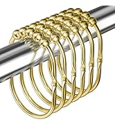 MENGJINGO 12PCS Wide Shower Curtain Hooks, Rust Proof Stainless Steel Shower Curtain Rings, Heavy...