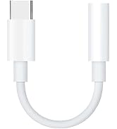 WsjiaboFux Whtie USB C to 3.5mm Headphone Adapter, Type C Aux Dongle Cable Cord Compatible for Ph...