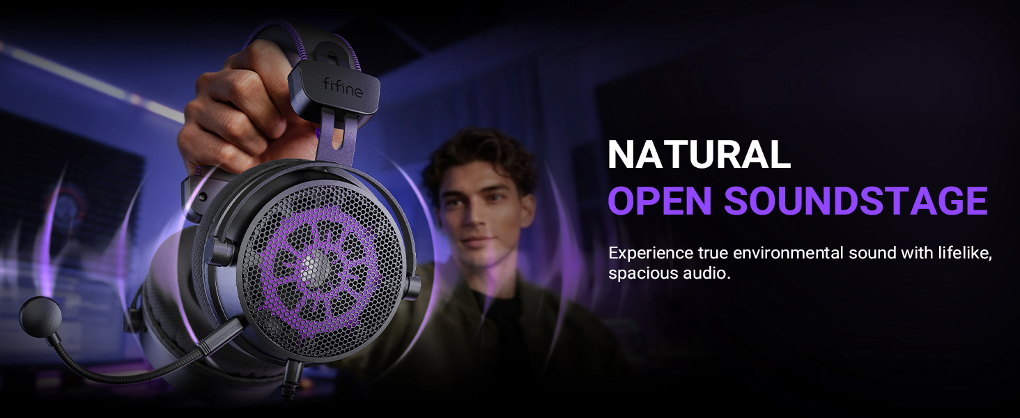 Open back design gaming headset