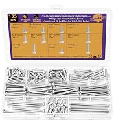 M4 Machine Screws, 135 PCS M4 Phillips Pan Head Electricians Screw Kit-M4x12/16/18/20/25/30/35/40...