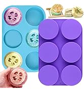 Moukiween Big Round Silicone Soap Molds, 3 Inch Cylinder Silicone Mold for Loofah Soap Making, Sh...