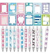 Wxiben Dental Pens with Sticky Notes Gifts 24 Pcs Teeth Ballpoint Pens Notepads Set Dental Assist...