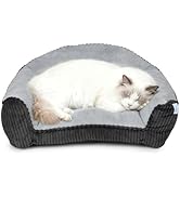 ZAKAPAWS Cat Couch for Puppy, Kitten, and Small Pets - Soft Faux Rabbit Fur Pet Sofa with Washabl...