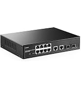 YuLinca 12 Port Gigabit PoE Switch, 8 Ggiabit PoE+, 2 GE Uplink, 2 Gigabit SFP Slot, IEEE802.3af/...