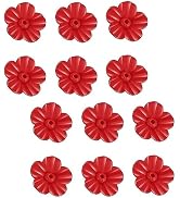 12 PCS Red Hummingbird Feeder Replacement Flowers,Plastic Decorative Flower Feeding Replacement P...