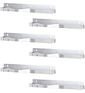 SOVQUEST Nail Polish Wall Rack Mirror Silver Acrylic Floating Shelves 15 Inch 6 Pack Kids Bookshe...