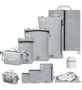 ONTYZZ 5 Set Vacuum Bags for Travel, Professional Reusable Organizer Bag with IPX8 Waterproof Zip...