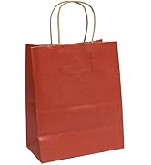 FACEBAG 50 Pack 8x4.75x10 Inch Medium Kraft Paper Bags with Handles Bulk, Gift Wrap Bags with Han...