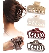 4 Pack Silicone Flexible Hair Claw Clips - Nonslip Large Bendable Soft Claw Clip for Women, Silic...