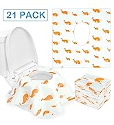 21 Extra Large Disposable Toilet Seat Covers - Orange