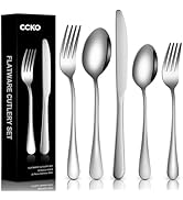 Silverware Set for 6 Premium Stainless Steel Cutlery Set Mirror Polished Flatware Set 30 Piece Kn...