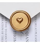 UNIQOOO Wax Seal Stickers - 3D Heart Wedding Invitation Envelope Seal Stickers, 50 Pcs Self- Adhe...