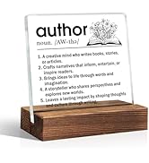 THEBESTU Author Definition Acrylic Sign with Wooden Stand, Funny New Author Gifts, Appreciate Gif...