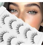 Veleasha Lashes Wispy False Eyelashes 100% Handmade Eyelashes Natural Look Fake Lashes Lightweigh...