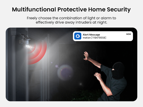 Protective Home Security alarm to effectively drive away intruders at night