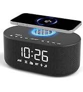 DreamSky Alarm Clock Radio with Wireless Charging and Bluetooth Speaker | Loud Alarm for Heavy Sl...