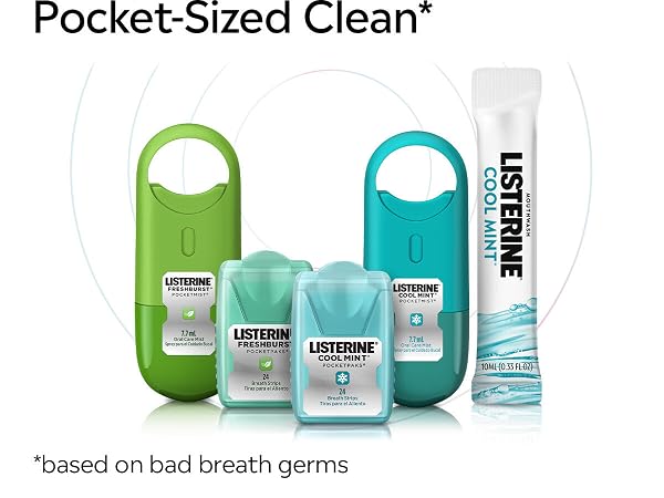 the power of Listerine pocketmist comes from 3 essential oils, eucalyptol, menthol, thymol