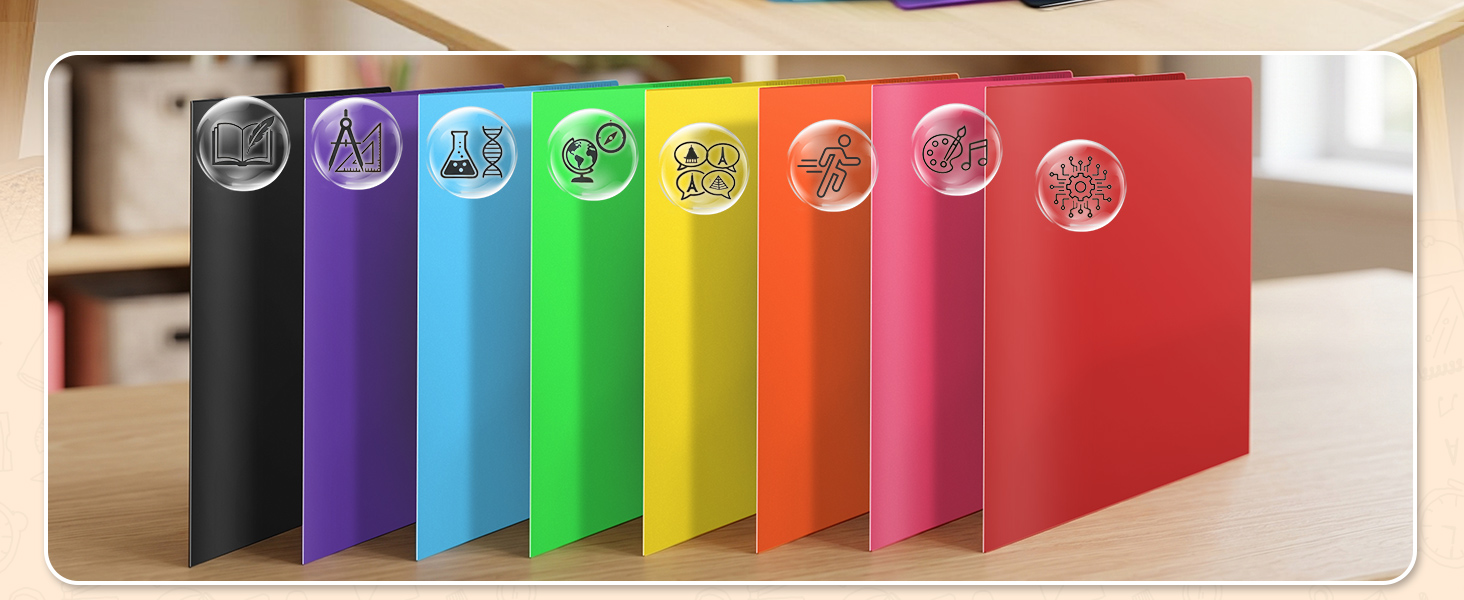plastic folders with pockets