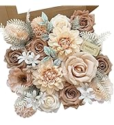 FACINOC Roses Artificial Flowers Nude Fake Flower for DIY Wedding Bouquet Bridal Baby Shower Deco...