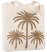 Perseverance Trade Hemp Rope Embroidery Tote Bag for Women Summer Reusable Cotton Shoulder Bag fo...