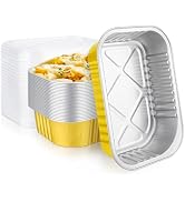 EUSOAR Aluminum Foil Pans with Lids, 25pack 16oz Bread Loaf Pan Disposable Cake Tin, Heavy Duty F...