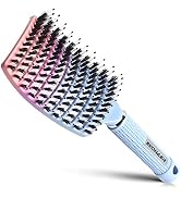 EKONAER Detangling Brush Boar Bristles Hair Brush for Adult & Kids Wet or Dry Hair,Curved and Ven...
