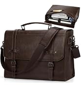 RAINSMORE Mens Messenger Bag 17 Inch Waterproof Vintage Leather Laptop Briefcase Large Laptop Bag...