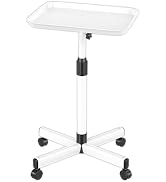 VERYTOP Back-Saving Salon Tray on Wheels, Adjustable Height (25-36inch) Rolling Cart for Hair Sty...