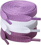UpUGo 3 Pair Flat Shoe laces, 5/16" Wide Shoelaces for Athletic Running Sneakers Shoes Boot Strings