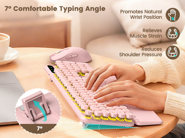 foldable legs can provide an ergonomic angle and a stable typing position