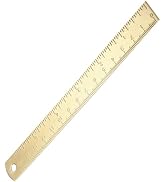 SHINEOFI Brass Ruler, Metal Drawing Ruler Gold Straight Ruler Unisex Learning Measuring Ruler Boo...