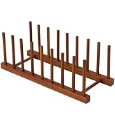 HBlife Teak Dish Plate Bowl Cup Book Pot Lid Cutting Board Drying Rack Stand Drainer Storage Hold...