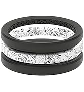 Groove Life Stackable Rings - Breathable Silicone Wedding Rings for Women, Unique Design, Comfort...