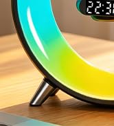 Smart LED Table Lamp with Wireless Charger, RGB Night Light, Bluetooth Speaker, Sunrise Alarm Clo...