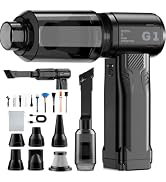 Compressed Air Duster and Vacuum, 4-in-1 Cordless Mini Electric Blower | 300,000RPM Rechargeable ...