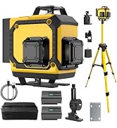 360 Laser Level with Tripod, Self Leveling Laser Leveler Tool, 4x360° Cross Line Laser for Tile, ...