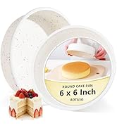 AOTASO 6 inch Silicone Round Cake Pans with Metal Reinforced Frame, Nonstick Small Smash Cake Mol...