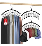 3 Pack Hat Hangers for Closet Display, Metal Hat Organizer for Baseball Caps with 30 Clips, Hats ...