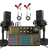 sktome K300 Sound Effects Board, Podcast Equipment Bundle for 2, Voice Changer Podcast Microphone...