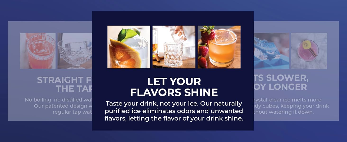 No more funky ice taste, True Cubes tastes pure naturally.