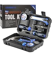 URASISTO Small Household Tool Set, 9-Piece General Homeowner Small Hand Tool Kit with Storage Too...