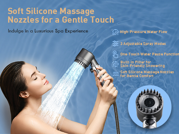 Soft Silicone Massage Nozzles for a Gentle Touch