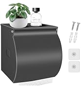 FARVIGOR Toilet Paper Holder Wall Mount, Self Adhesive Toilet Paper Holder with Shelf, Waterproof...
