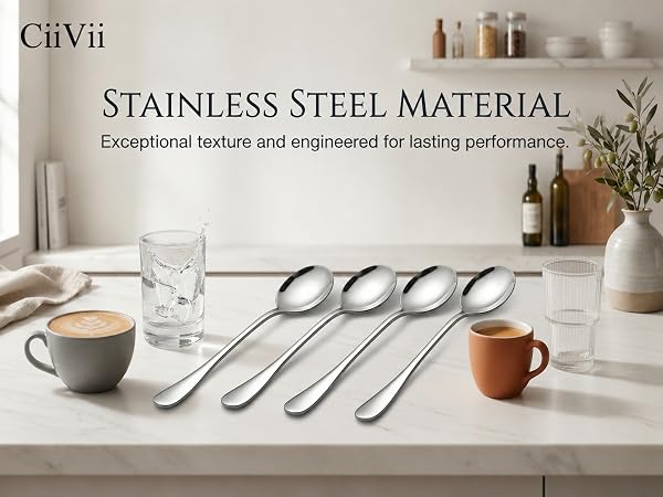 CiiVii 4pcs STAINLESS STEEL spoons