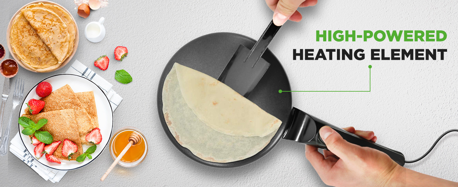 cooktop electric griddle plate hot crepe maker countertop kitchen nutrichef nonstick cooking