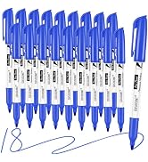 coruscant Blue Permanent Marker Fine Point, 18 Pack Quickly Drying, Waterproof, Smudge-proof, Fad...