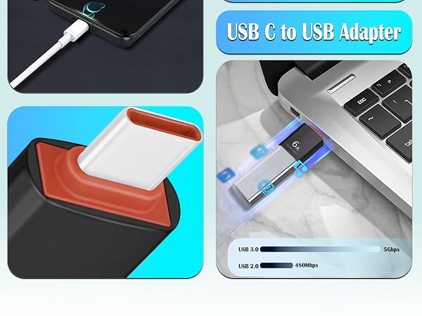 usb to usb c adapter converter type c male to usb female adapter