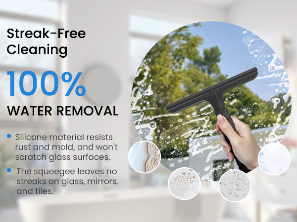Anjinwiper Multi-Purpose Shower Squeegee for Glass Doors, Home & Car Cleaning Tool