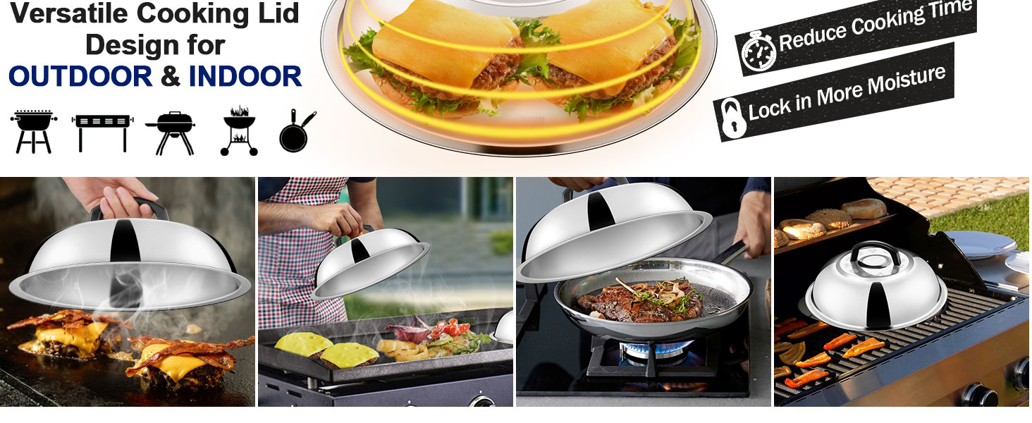 melting dome basting cover cheese griddle round 11 inch lid grill black stone flat top