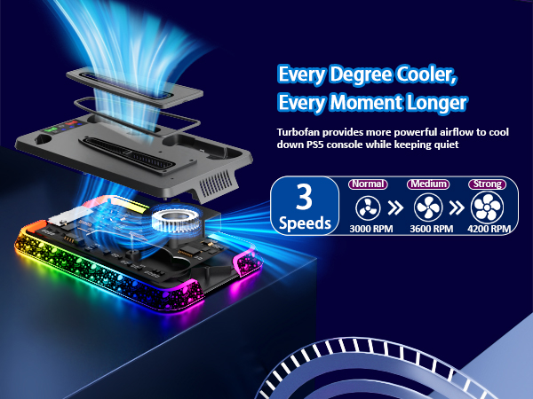 ps5 slim digital stand ps5 pro cooling ps5 cooler station cooling system for ps5